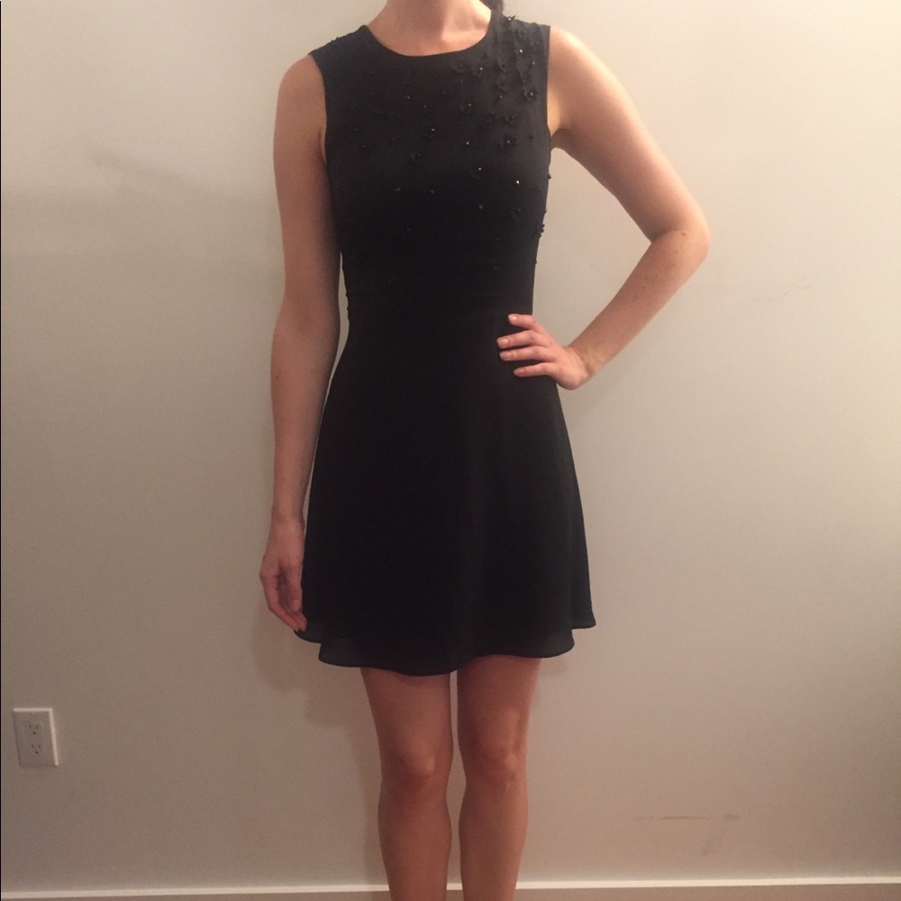 Hm black little dress with flower sparkles